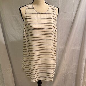 Who What Wear White and Black Striped Tank Top